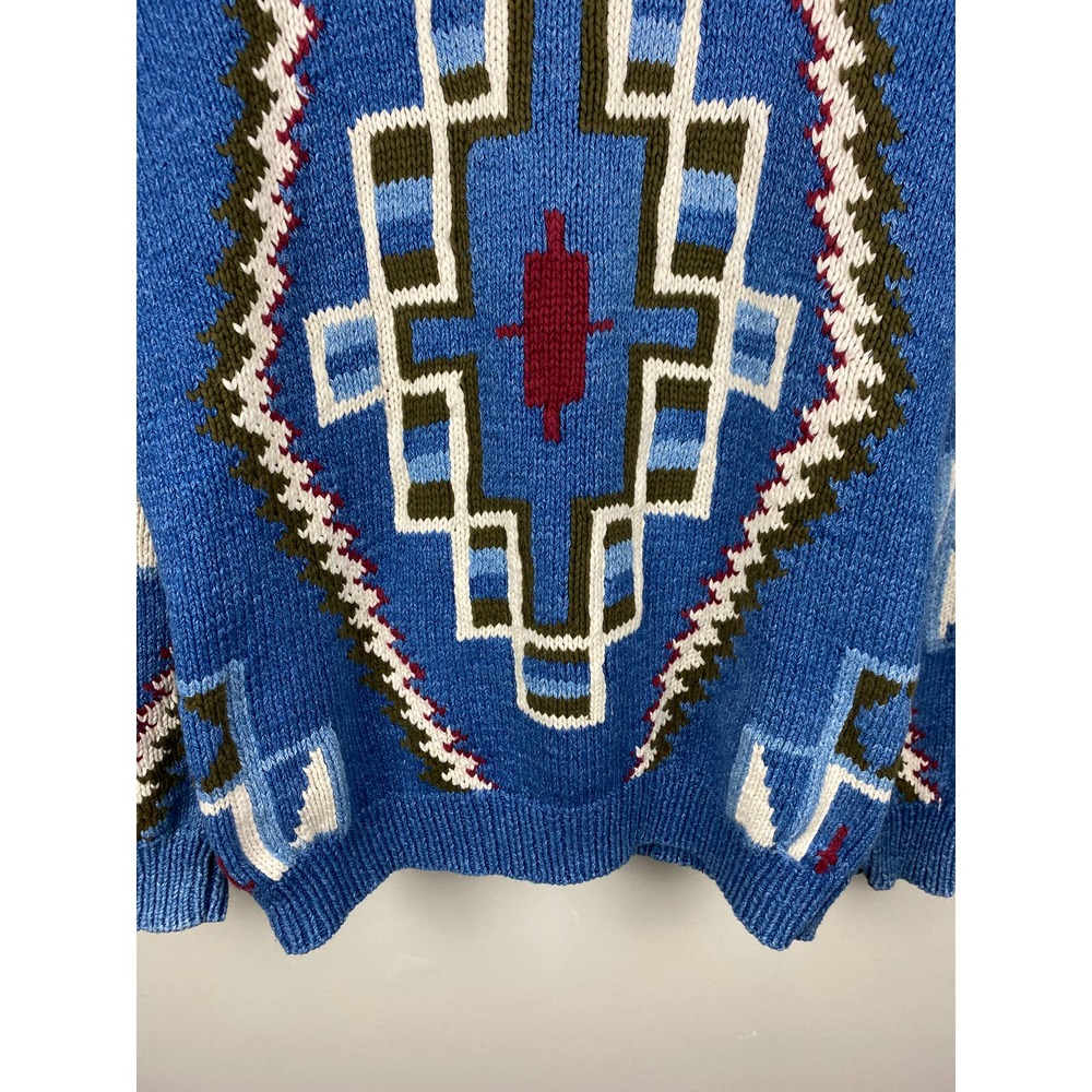 Ruff Hewn Vintage Knit Sweater Crewneck Tribal Blanket Pattern - L - Picture 8 of 15